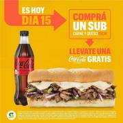 Oferta de Subway | Comprá una subcarne, llévate una Coca-Cola  | 29/7/2022 - 31/12/2022