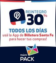 Oferta de Micropack | Reintegro 30% Billetera Santa Fe | 14/1/2023 - 6/2/2023